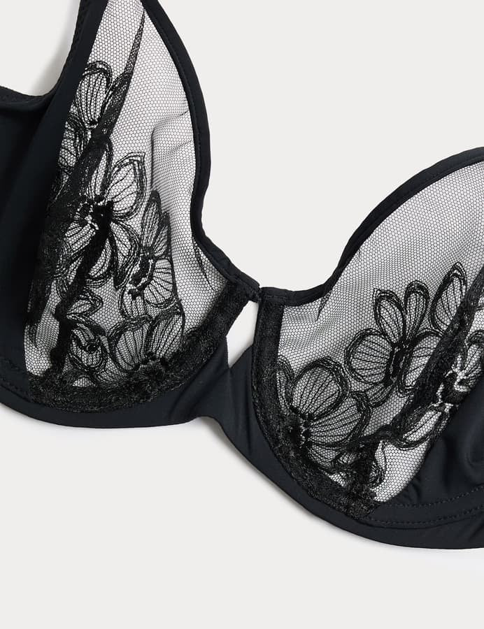 Full Cup Sheer Lace Bra