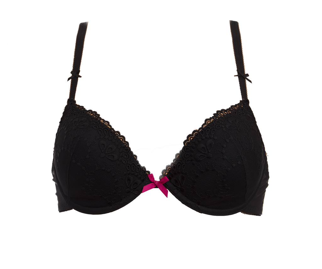 Black Floral Lace Bra