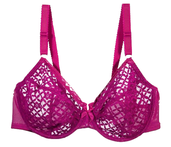 Floral Wine Non-Padded Bra