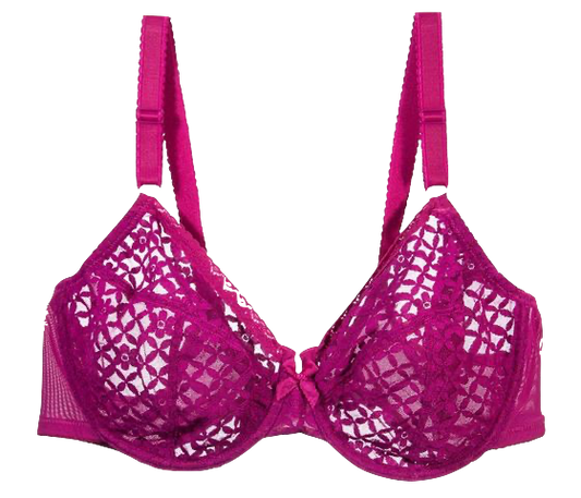 Floral Wine Non-Padded Bra