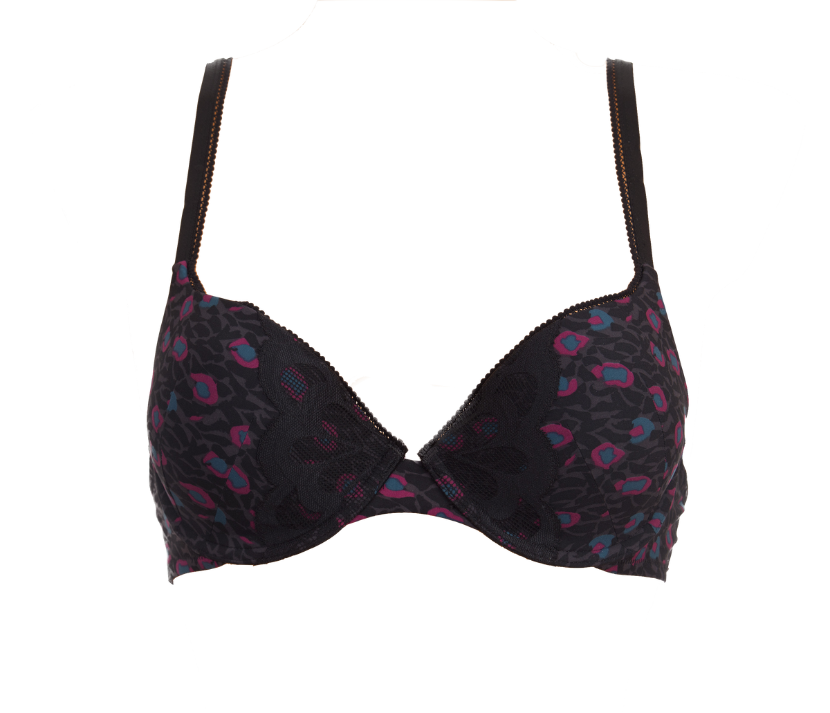 Dark Leopard Print Bra