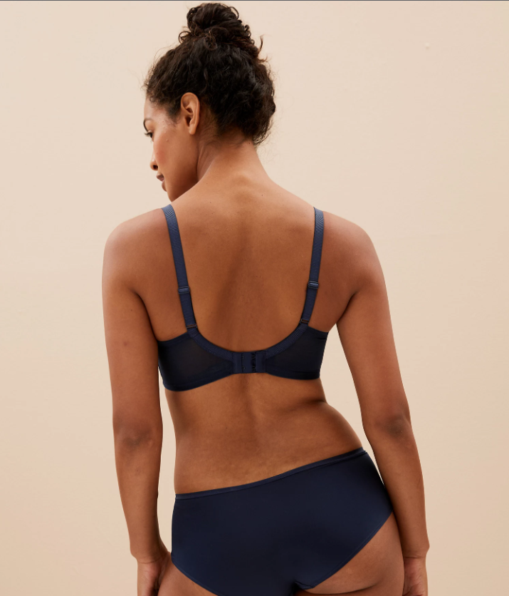 Wired Full Cup Minimiser Bra - Blue